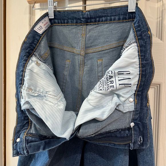 GAP High Rise Stride Jeans Dark Wash Stretch High Waisted Wide Leg 32 14 - Picture 11 of 12